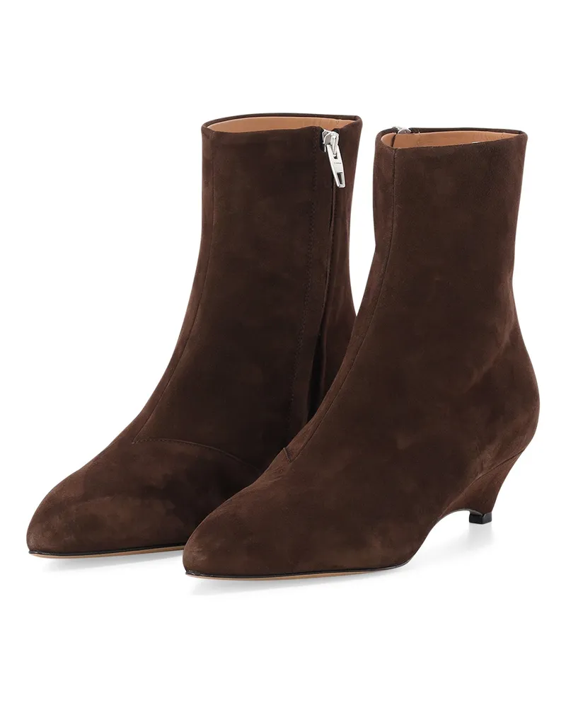 Jil Sander Stiefeletten Arc aus Veloursleder Dunkelbraun
