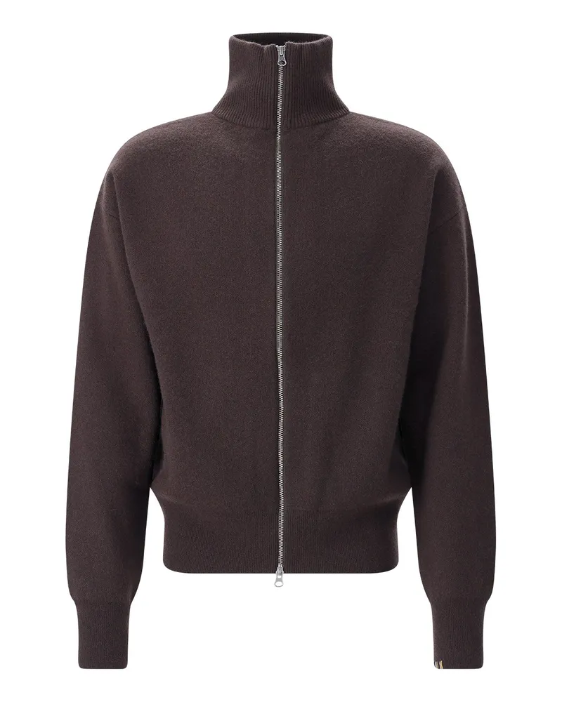 extreme cashmere Strickjacke Xtra Out aus Kaschmir-Mix Dunkelbraun