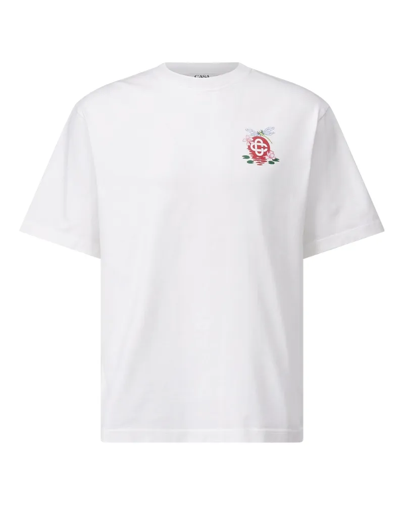 Casablanca Paris T-Shirt mit Logo Weiß