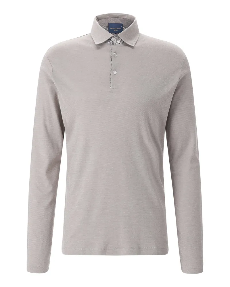 Paul & Shark Langarm-Poloshirt aus Baumwoll-Mix Beige