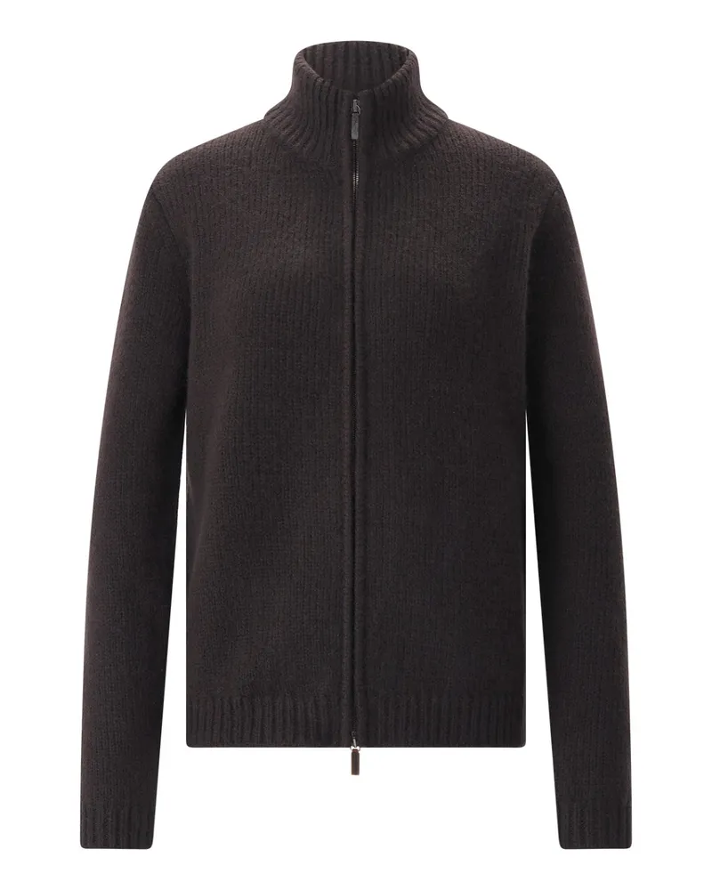 Iris von Arnim Strickjacke Felias aus Kaschmir-Seiden-Mix Dunkelbraun