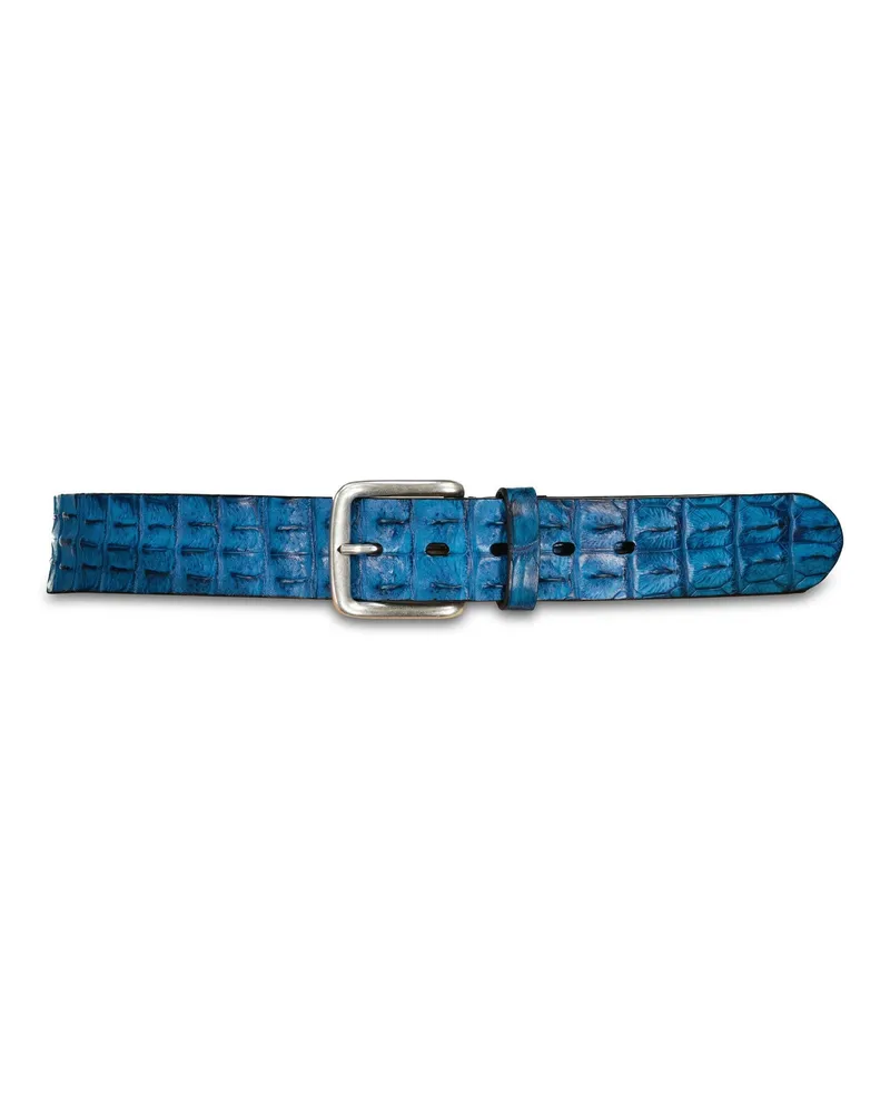 Fausto Colato Gürtel aus Krokodil-Leder Blau