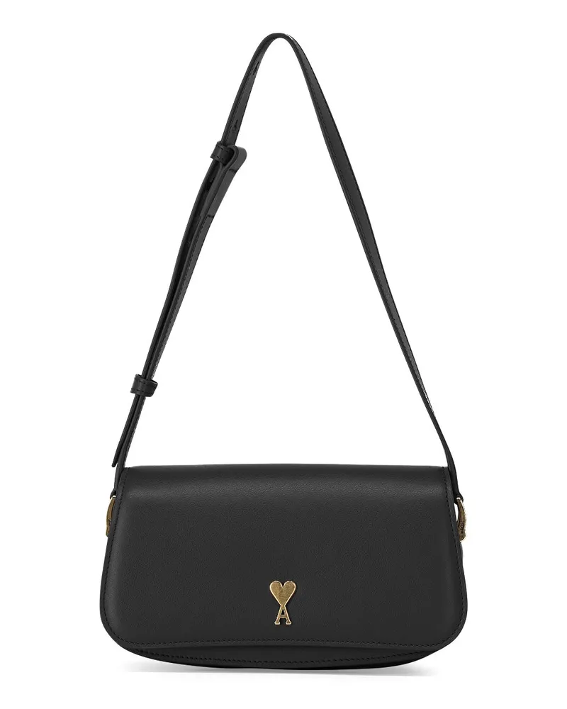 AMI Paris Schultertasche aus Leder Schwarz