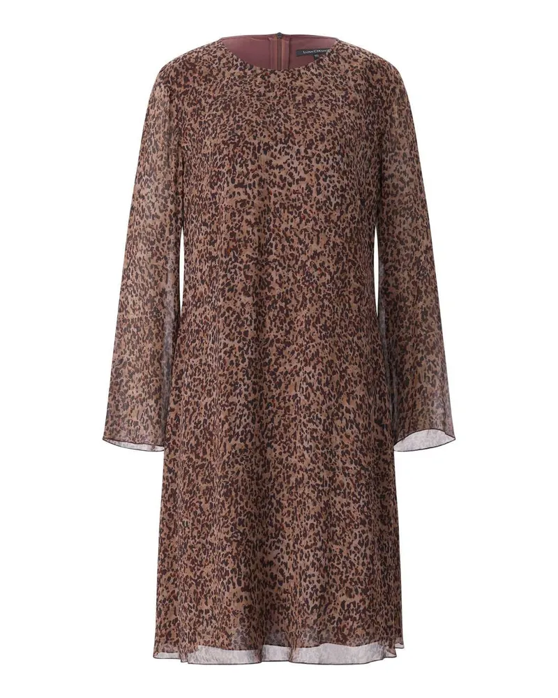 Luisa Cerano Kleid mit Animalprint Braun