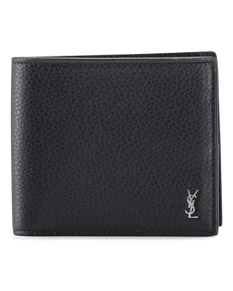 Saint Laurent Portemonnaie aus Leder Schwarz