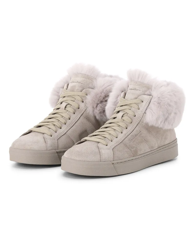 Santoni Sneaker mit Fell Grau