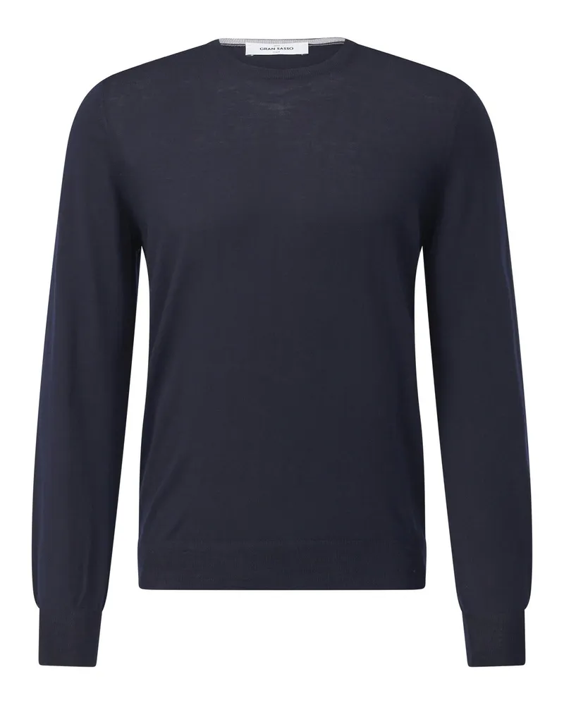 Gran Sasso Feinstrickpullover aus Schurwolle Dunkelblau