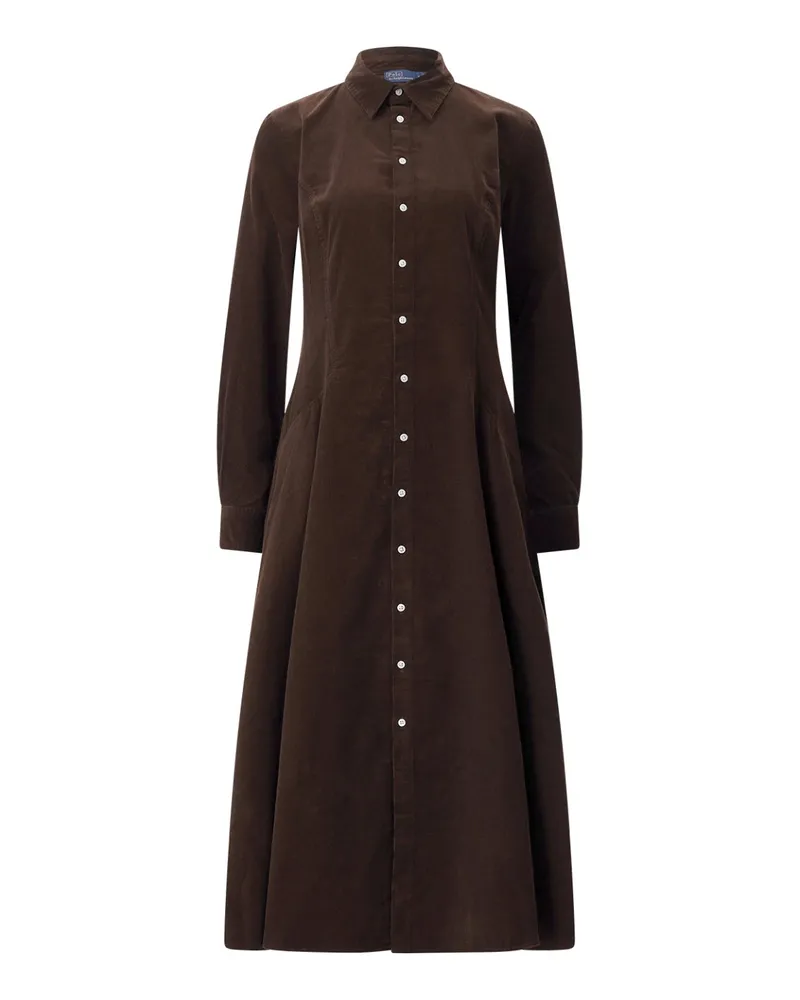Ralph Lauren Midikleid aus Baumwolle Dunkelbraun