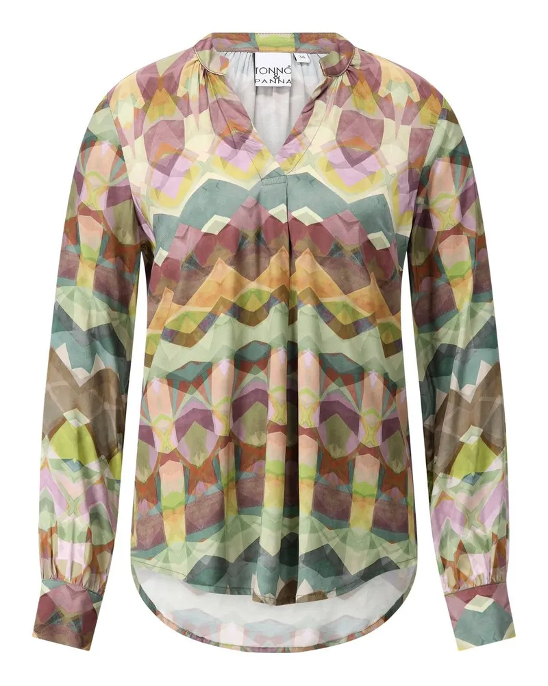 tonno e panna Blusenshirt mit Muster Multicolor
