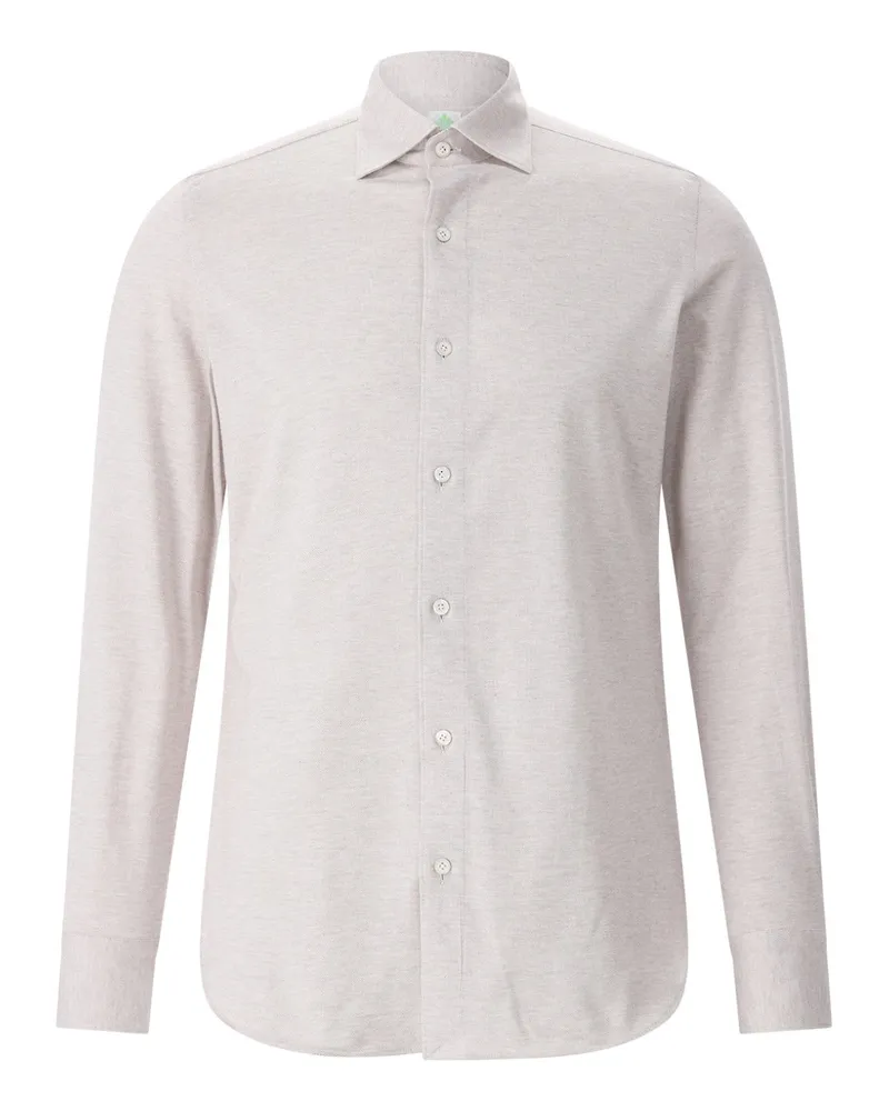 Finamore 1925 Hemd Luigi aus Baumwolle & Kaschmir Beige