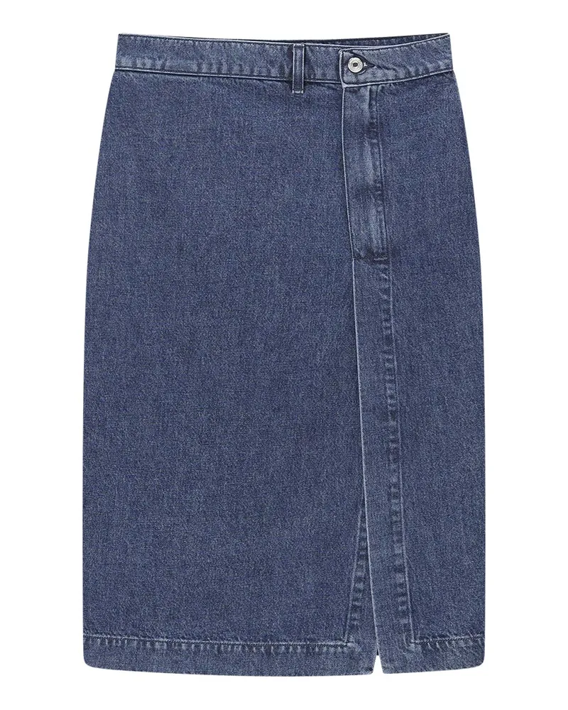 MSGM Midirock aus Denim Dunkelblau