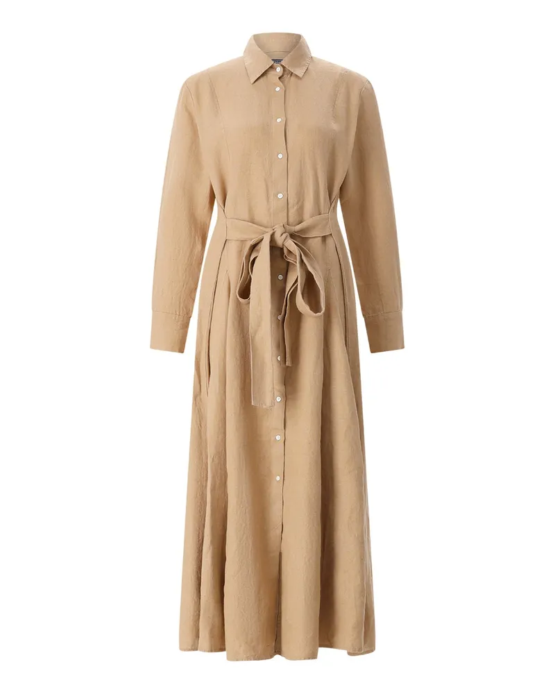 Ralph Lauren Hemdkleid aus Leinen Braun