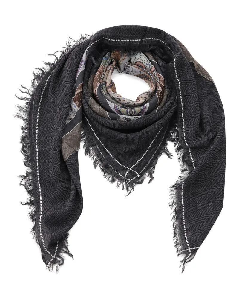 Mala Alisha Tuch Ornamental Flow mit Seide Anthrazit