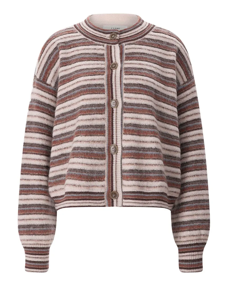 Frame Denim Strickjacke aus Leinen-Mix Braun