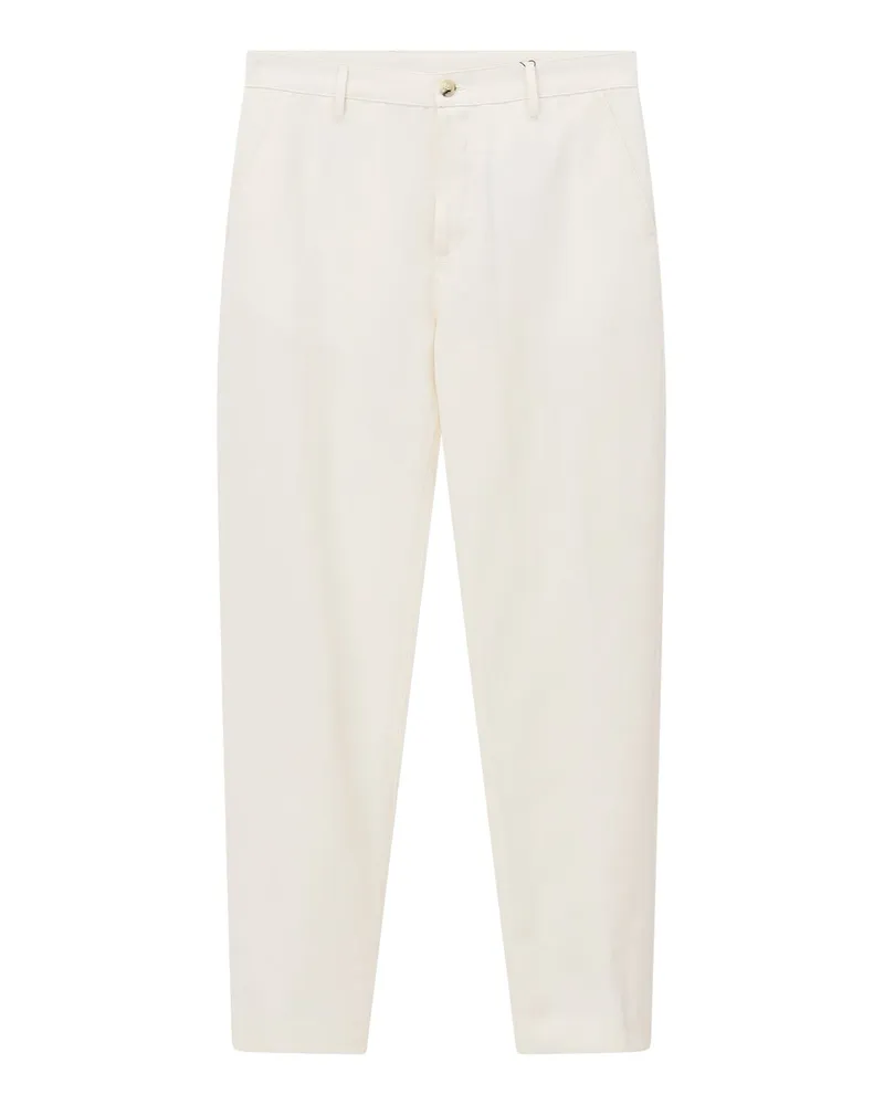 Canali Regular-Fit Hose aus Wolle und Leinen Creme