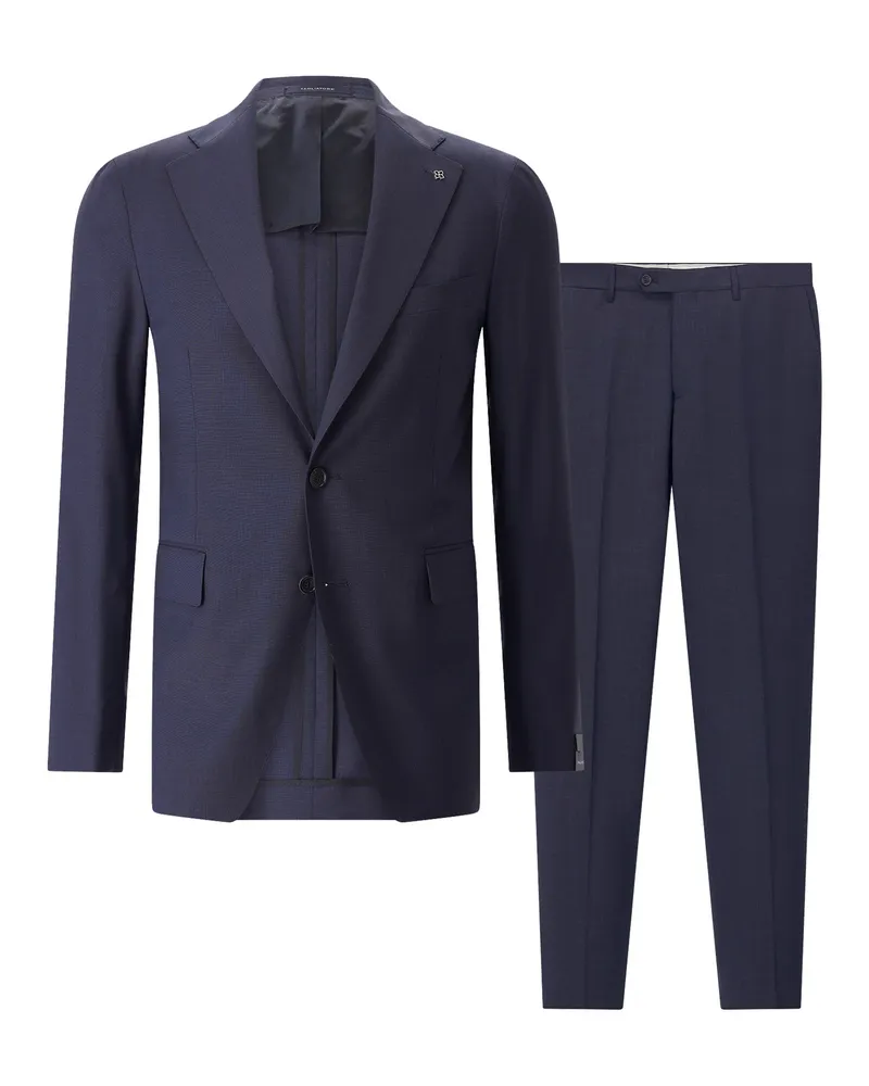 Tagliatore Zweiteiliger Anzug aus Wollmix Dunkelblau