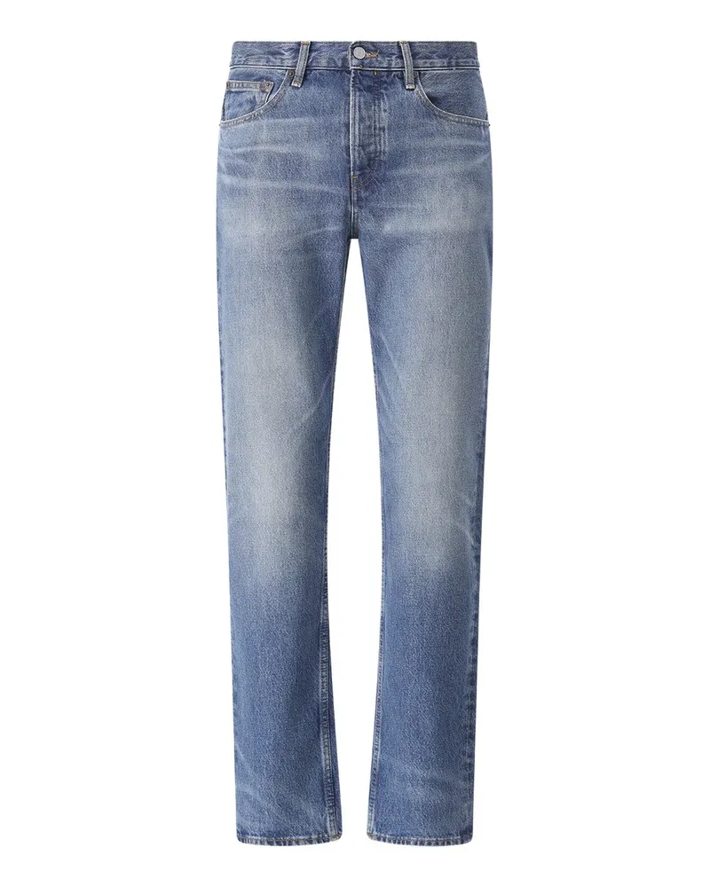 Frame Denim Mid-Rise Straight Jeans Blau