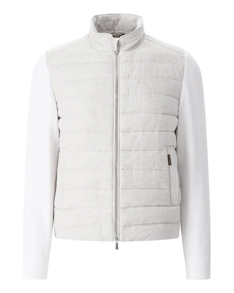 MOORER Jacke aus Leinen Hellgrau