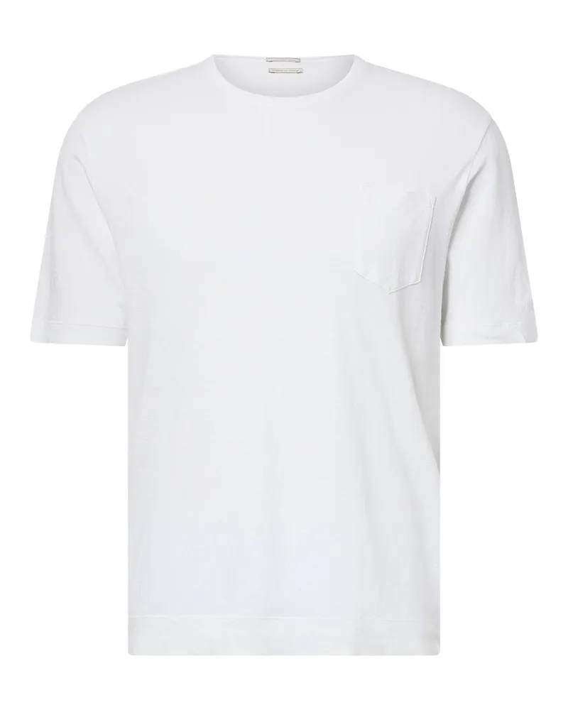 Massimo Alba T-Shirt aus Leinenmix Weiß