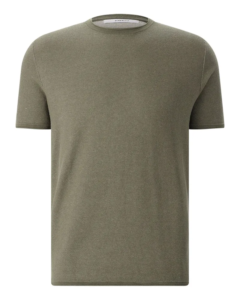 ECKERLE T-Shirt aus Strick Dunkelgrün
