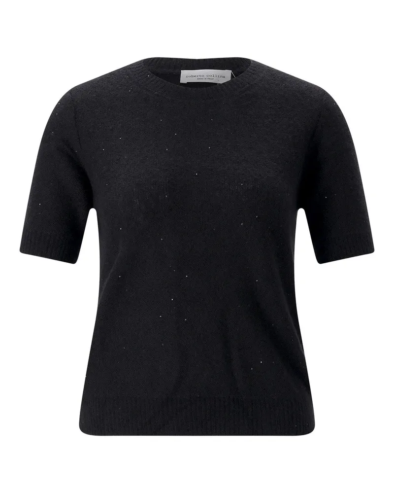 Roberto Collina Pullover aus Kaschmir-Seiden-Mix Schwarz