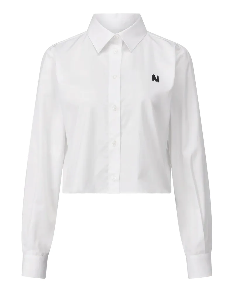 MSGM Cropped Hemdbluse Weiß