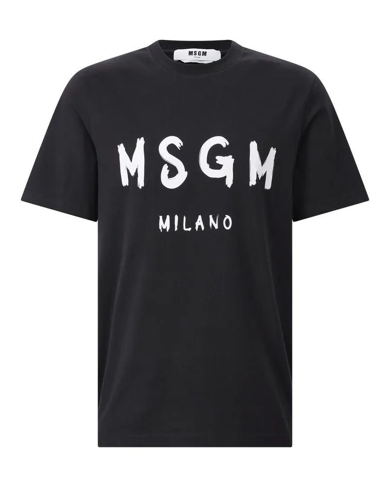 MSGM T-Shirt mit Logo Schwarz