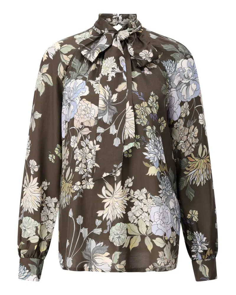 Riani Blusenshirt mit Blumenmuster Dunkelgrün