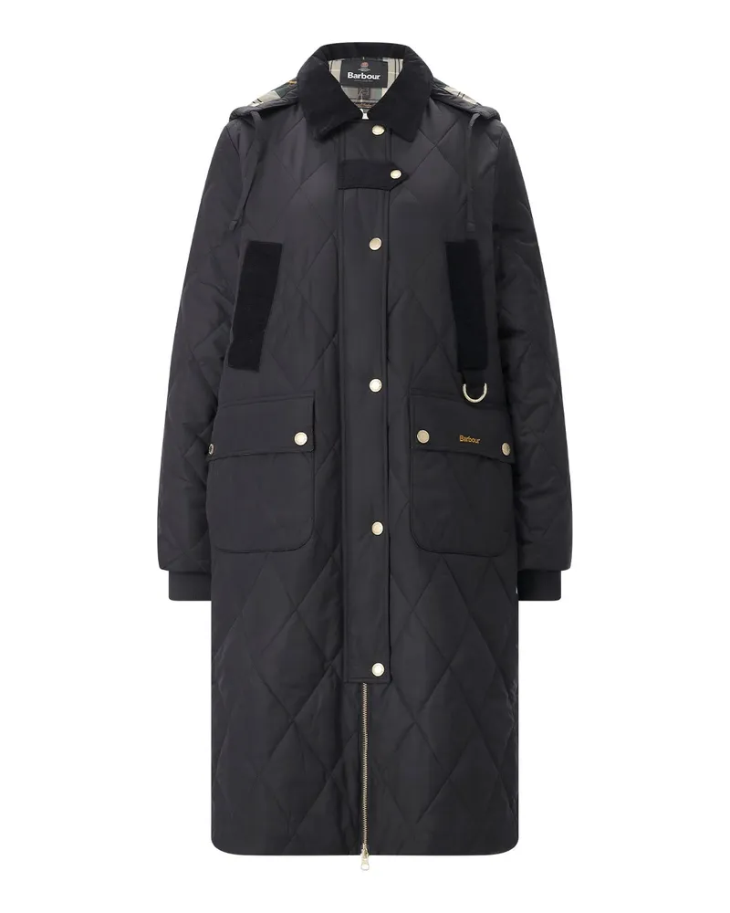 Barbour Gesteppter Parka mit Kaputze Schwarz