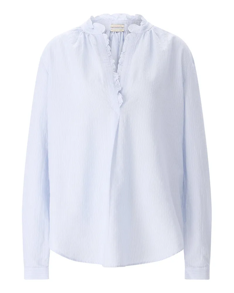 Massimo Alba Jacquard Bluse Pamela aus Baumwolle Hellblau