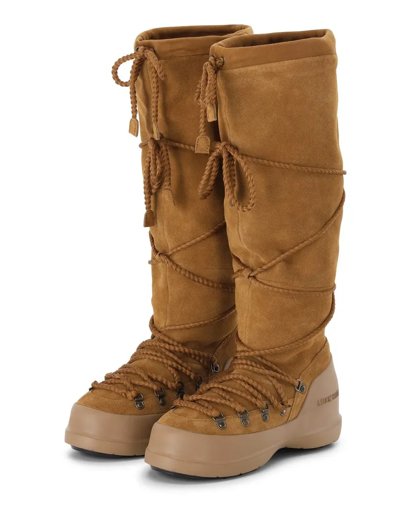 Moon Boot Stiefel Luna aus Veloursleder Braun