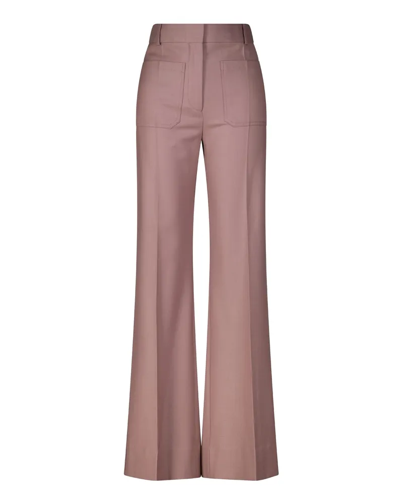 Victoria Beckham Weite Stoffhose aus Woll-Mix Lila