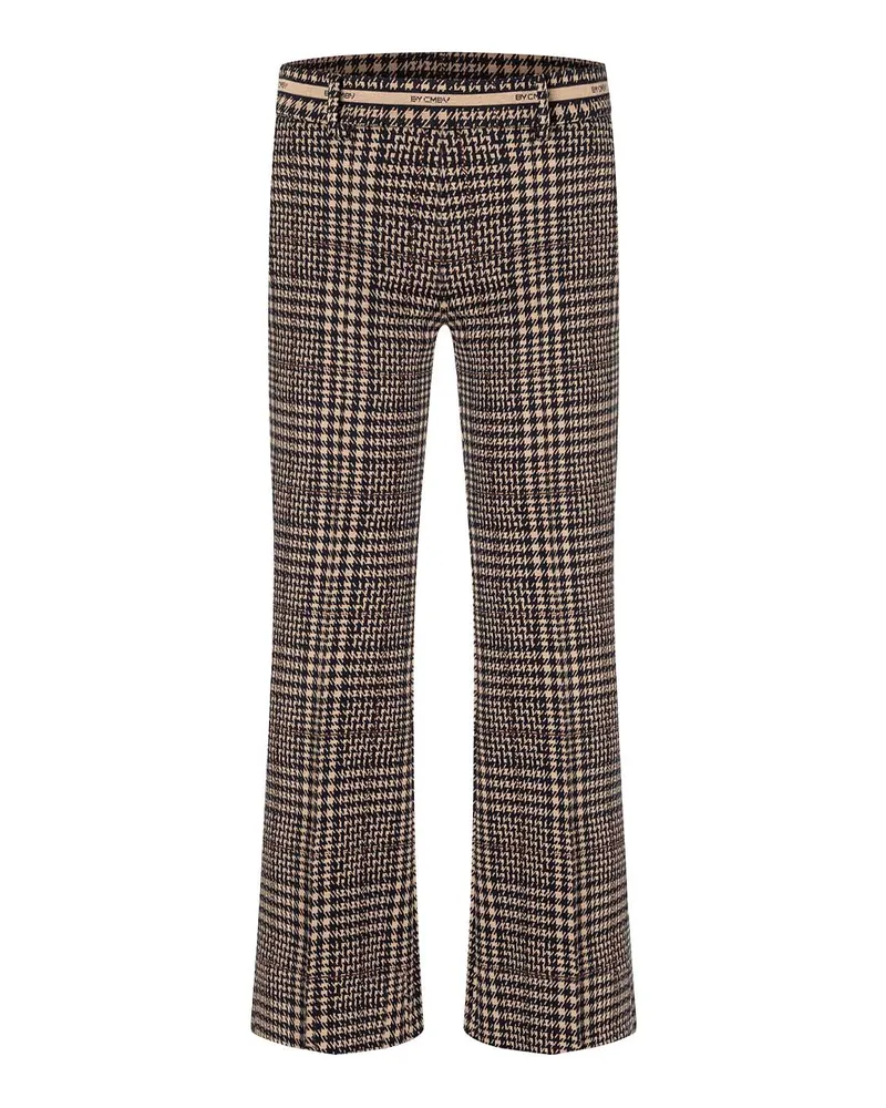 Cambio Stoffhose mit Hahnentritt-Muster Braun