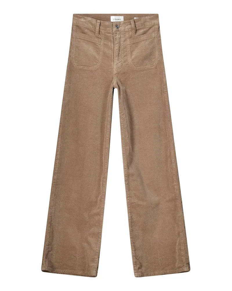 Frame Denim Cordhose Le Slim Palazzo Hellbraun