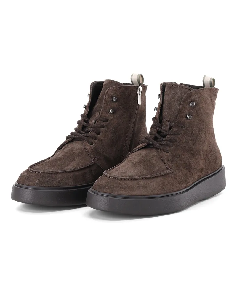 Officine Creative Italia Boots Frame 004 aus Veloursleder Dunkelbraun