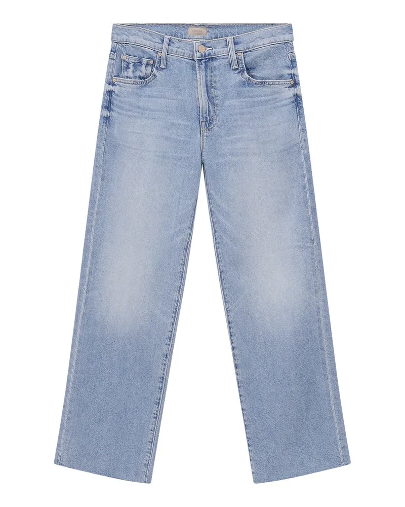 Mother Jeans The Mid Rise Rambler Zip Ankle Fray Blau