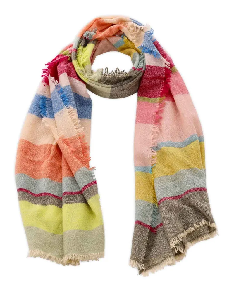 THE HOLY GOAT Gestreifter Schal aus Kaschmir Multicolor