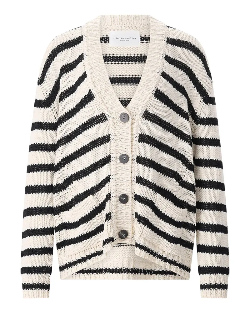 Roberto Collina Strickjacke aus Baumwolle Creme