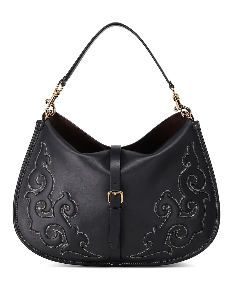 Etro Schultertasche aus Leder Schwarz