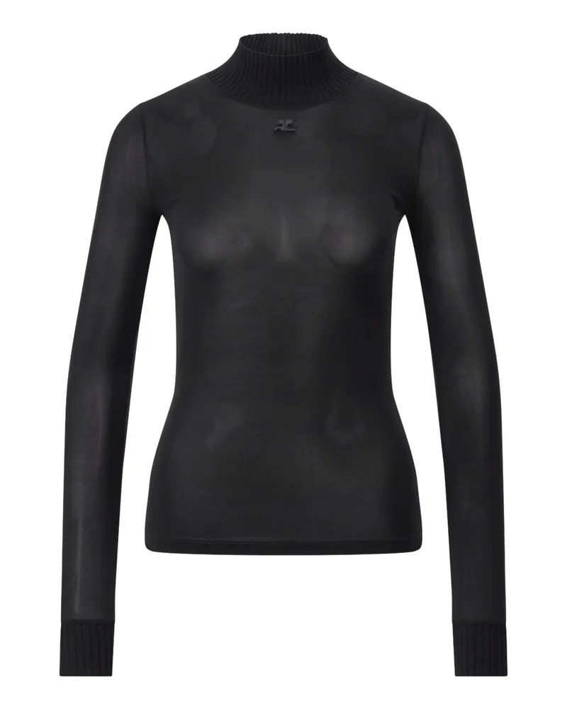 Courrèges Shirt mit Logo Schwarz