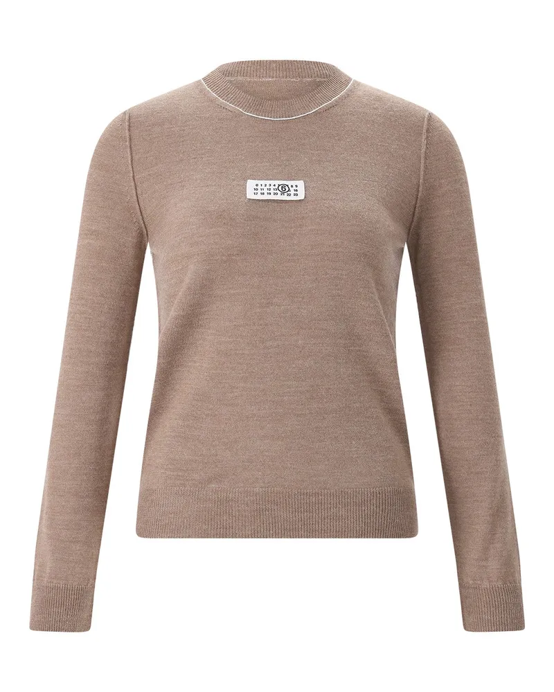 Maison Margiela Strickpullover mit Schurwolle Hellbraun