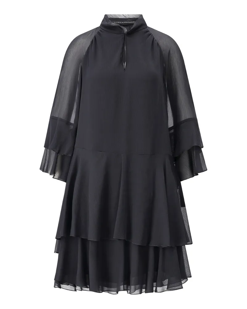 Luisa Cerano Kleid mit Rüschendetails Dunkelblau
