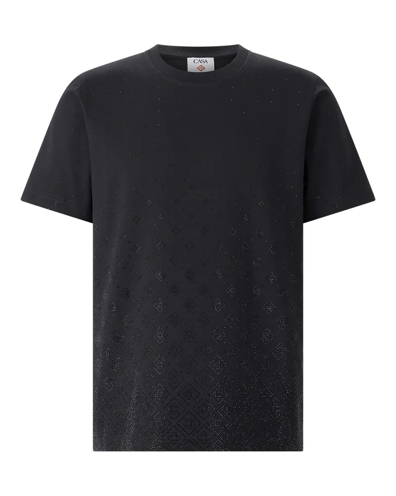 Casablanca Paris T-Shirt mit Strass Schwarz