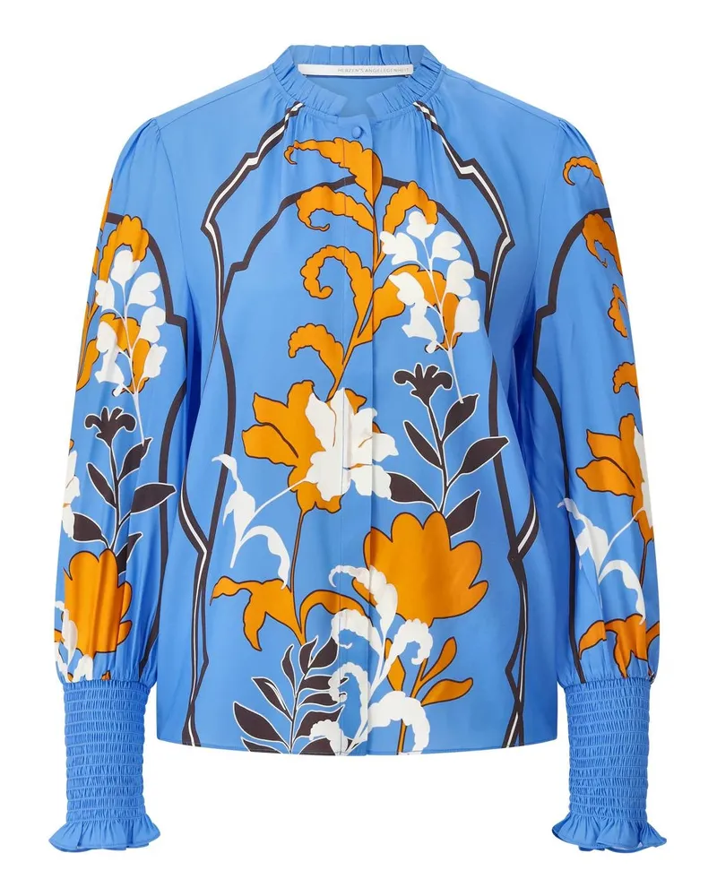 Herzen's Angelegenheit Seidenbluse mit Print Blau