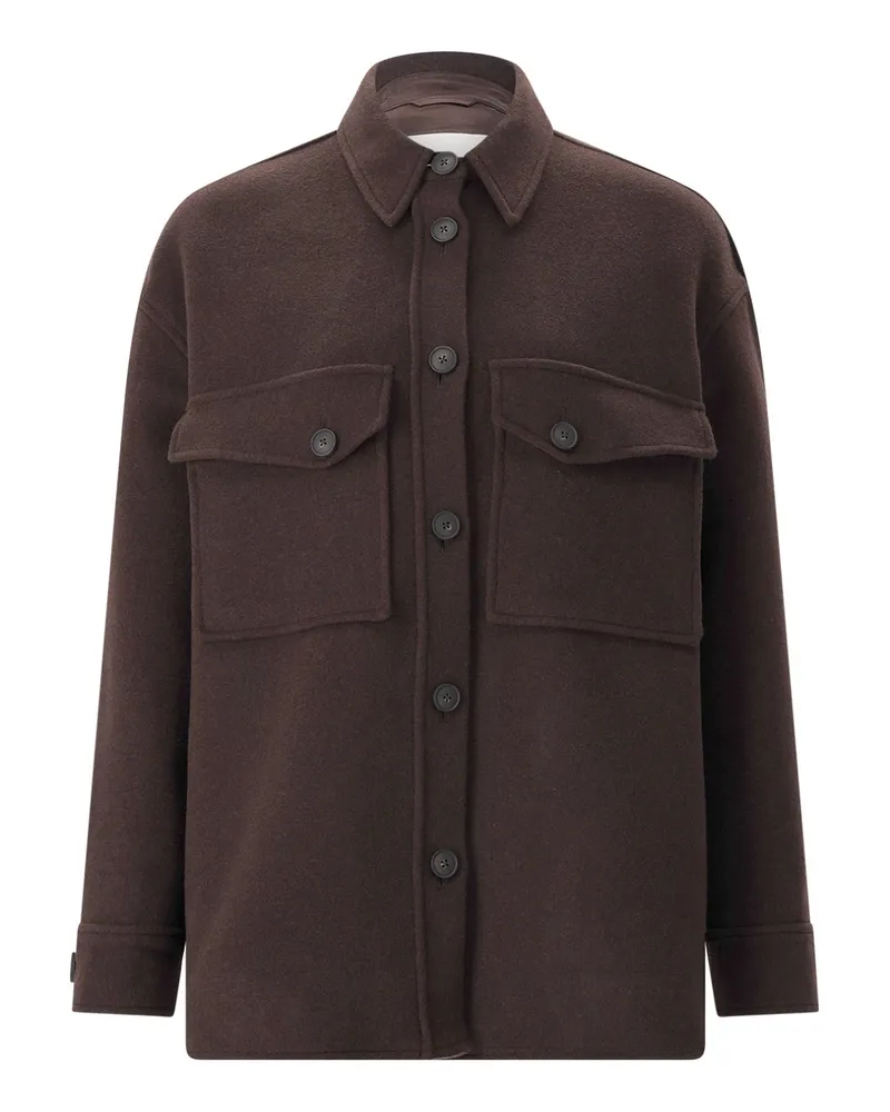 Closed Hemdjacke aus Wolle Dunkelbraun