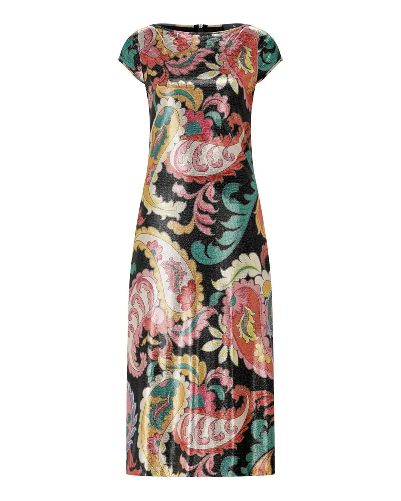 Etro Glänzendes Cocktailkleid mit Paisley-Muster Multicolor