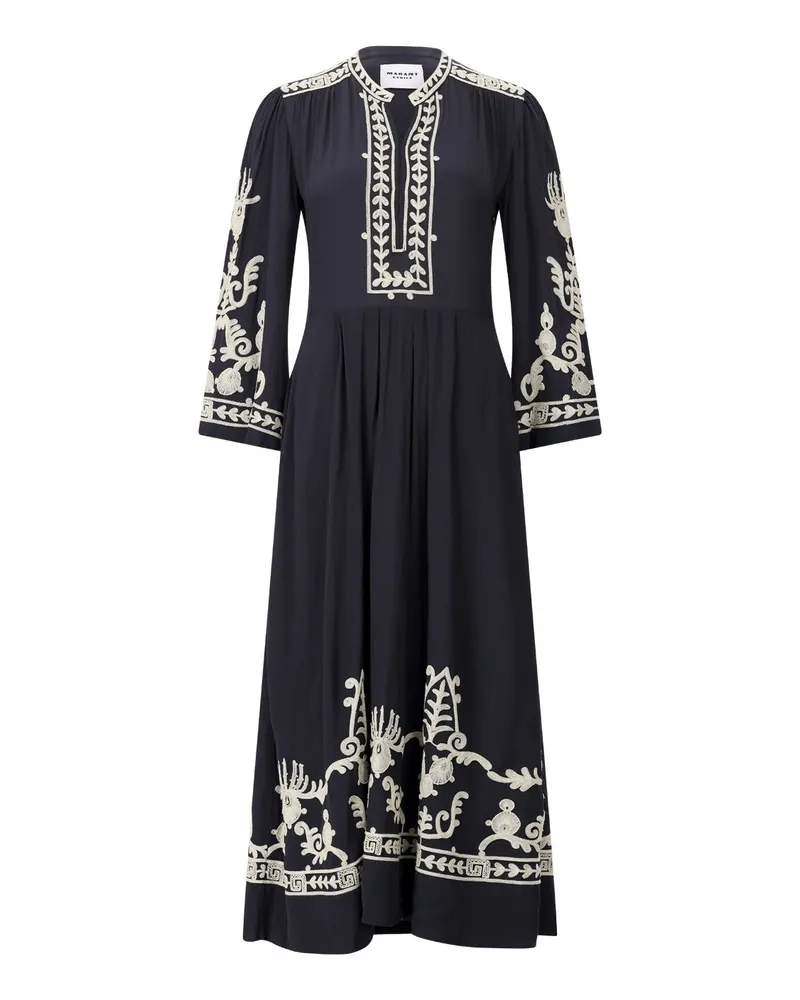 Isabel Marant Midikleid Feliana aus Crêpestoff Schwarz