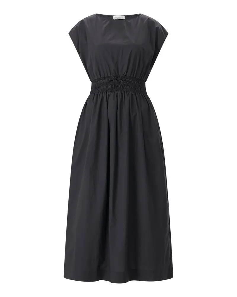 Roberto Collina Midikleid aus Baumwolle Schwarz