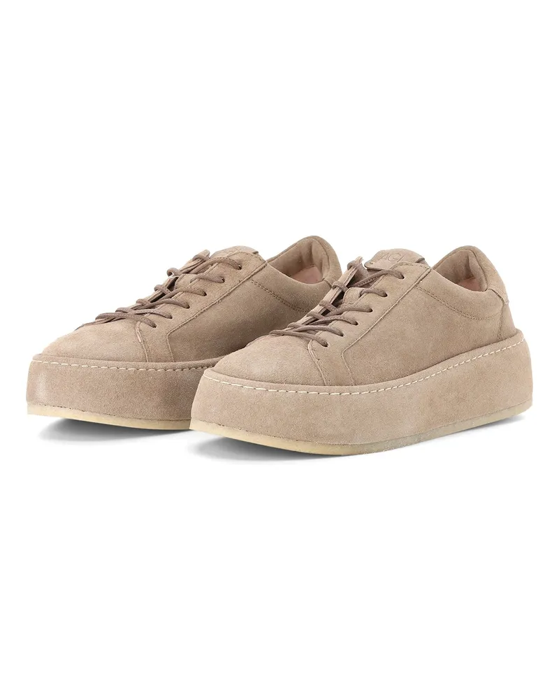 Attilio Giusti Leombruni Sneaker Wrap Lace Up aus Leder Graugrün