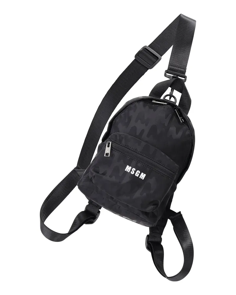 MSGM Mini-Rucksack mit Logoprint Schwarz